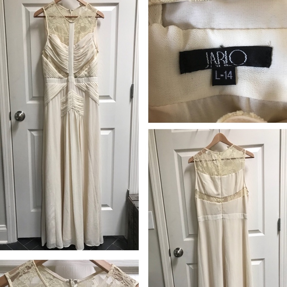 Sold Out Lace Insert Ruched Maxi Gown - Picture 5 of 7
